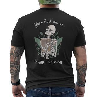 Bookish Quote Skeleton Book Lover Bookish Librarian Men's T-shirt Back Print | Mazezy