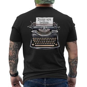 Books Are Better Fun Book Lover Novelty Men's T-shirt Back Print - Thegiftio UK