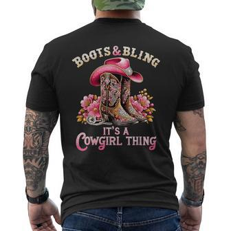 Boots And Bling Its A Cowgirl Thing Country Girls Men's T-shirt Back Print - Seseable