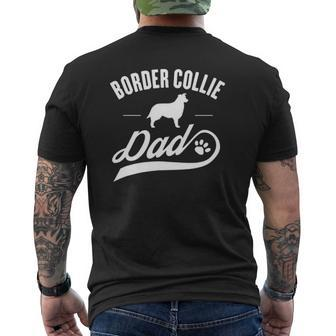 Border Collie Dad Dog Owner Lover Mens Back Print T-shirt | Mazezy