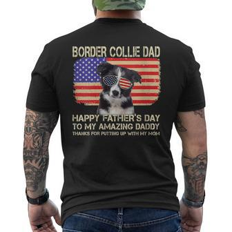 Border Collie Dad Happy Fathers Day To My Amazing Daddy Dog Men's T-shirt Back Print - Thegiftio UK