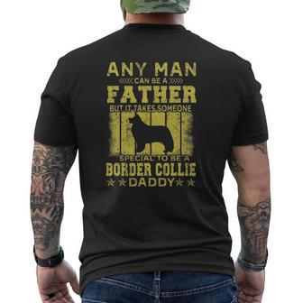Border Collie Dog Daddy For Men Mens Back Print T-shirt | Mazezy
