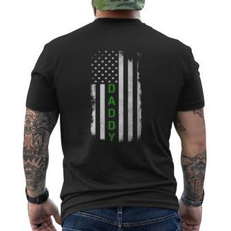 Border Patrol Agent Daddy Patriotic American Flag Dad Mens Back Print T-shirt | Mazezy