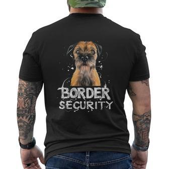 Border Security Border Terrier Dog Quote Vintage Men's T-shirt Back Print - Monsterry