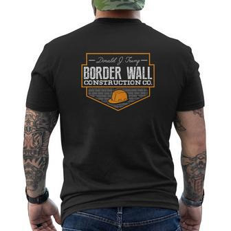 Border Wall Construction Company Trump Mens Back Print T-shirt - Thegiftio UK