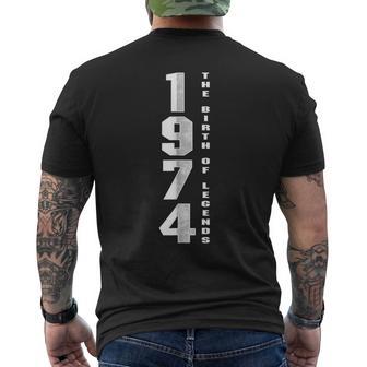 Born In 1974 The Birth Of Legends Anniversary Birthday Men's T-shirt Back Print - Monsterry UK