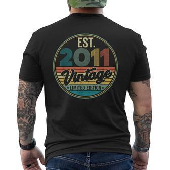 Born In 2011 Bday Party Being Awesome Vintage 2011 Birthday Men's T-shirt Back Print - Monsterry