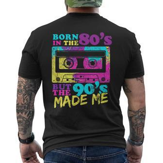 Born In The 80S But 90S Made Me Vintage Cassette Men's T-shirt Back Print - Monsterry UK