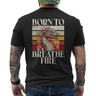 Born To Breath Fire Dragon Men's T-shirt Back Print | Mazezy