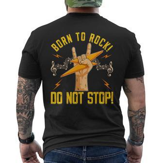 Born To Rock 80'S Rocker Guitar Guitarist Cool Music Lovers Men's T-shirt Back Print - Monsterry AU