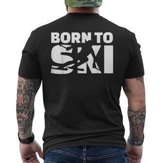 Born to Ski Schwarz Kurzärmliges Herren-T-Kurzärmliges Herren-T-Shirt, Pistenmotiv für Skifahrer - Seseable