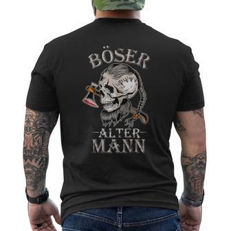 Böser Alter Mann Opa Papa Totenkopf Skullintage Wikinger T-Shirt mit Rückendruck - Geschenkecke