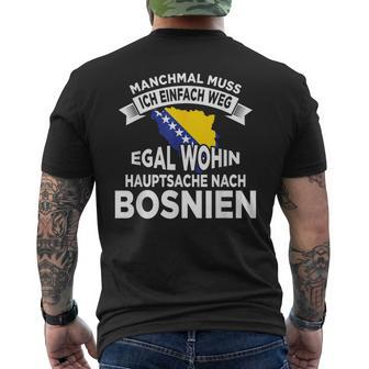 Bosnier Bosnia And Herzegovina Bosnian Flag T-Shirt mit Rückendruck - Seseable