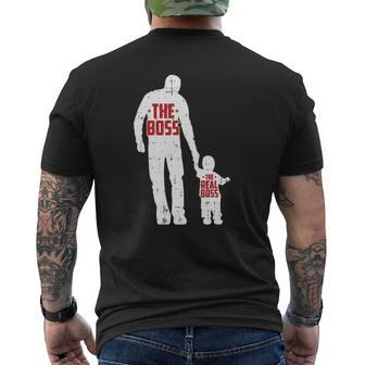 The Boss The Real Boss Father's Day Dad Son Daughter Matching Mens Back Print T-shirt | Mazezy