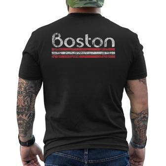 Boston Massachusetts Retro Vintage Weathered Throwback Men's T-shirt Back Print - Monsterry UK