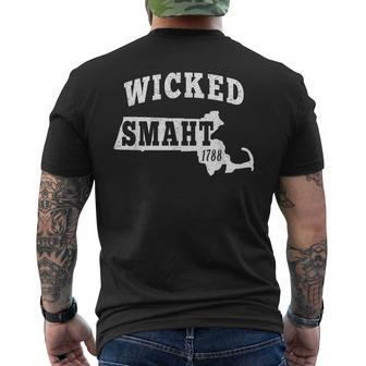 Boston Massachusetts Smart Accent Wicked Smaht Ma Men's T-shirt Back Print - Monsterry CA