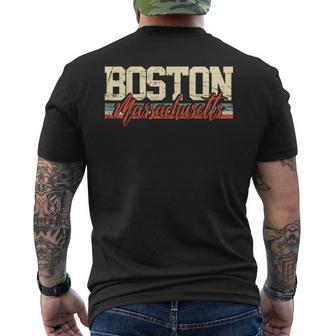 Boston Massachusetts Vintage Men's T-shirt Back Print - Monsterry