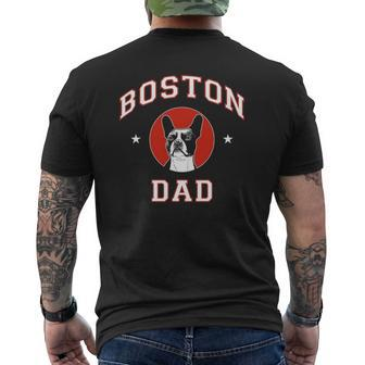 Boston Terrier Dad Pet Lover Mens Back Print T-shirt | Mazezy