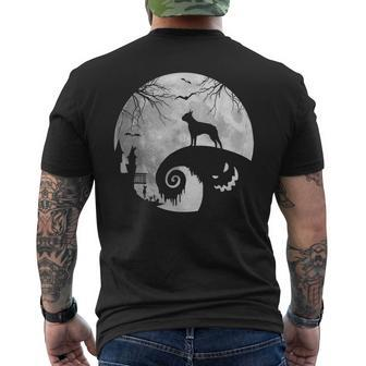 Boston Terrier Dog And Moon Halloween Costume Dog Lover Mens Back Print T-shirt - Thegiftio UK