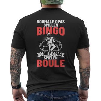 Boulplayer Grandpa Boccia Game Boule Play Petanque T-Shirt mit Rückendruck - Geschenkecke