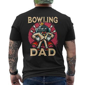 Bowling Dad Usa Flag Patriotic American Bowler Father's Day Men's T-shirt Back Print - Thegiftio UK