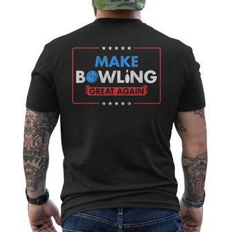 Make Bowling Great Again Witty Team Leader Bowler Men's T-shirt Back Print - Monsterry