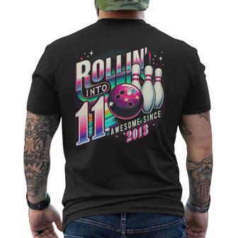 Bowling Party Rollin' 11 Awesome 2013 11Th Birthday Girls Men's T-shirt Back Print - Monsterry UK