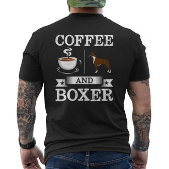 Boxer Coffee And Boxer Cute Dog Mens Back Print T-shirt | Mazezy