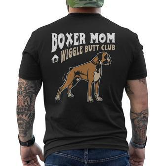 Boxer Mom Wiggle Butt Club Boxer Dog Men's T-shirt Back Print | Mazezy