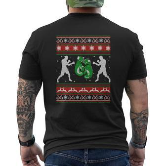 Boxing Christmas Mens Back Print T-shirt - Seseable