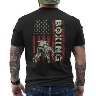Boxing Us Flag For Dad Boxer Patriotic 4Th Of July Men's T-shirt Back Print - Monsterry UK