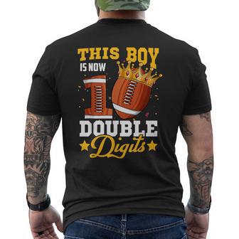 This Boy Now 10 Double Digits Football 10 Year Old Birthday Men's T-shirt Back Print - Monsterry