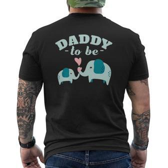 Boy Elephant Baby Shower Daddy To Be Mens Back Print T-shirt | Mazezy