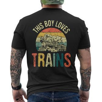 This Boy Loves Trains Model Railroad Train Vintage Railroad Men's T-shirt Back Print - Monsterry DE