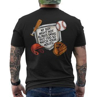My Boy May Not Always Swing But I Do So Watch Your Mouth Kid Men's T-shirt Back Print | Mazezy