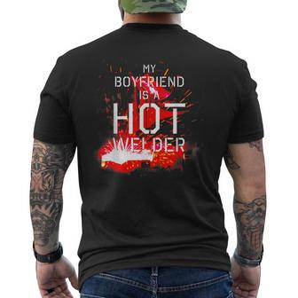 My Boyfriend Is A Hot Welder Girlfriend Men's T-shirt Back Print - Monsterry AU