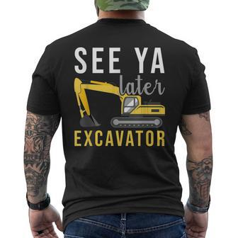 Boys Construction Birthday See Ya Later Excavator Toddler Men's T-shirt Back Print - Thegiftio UK