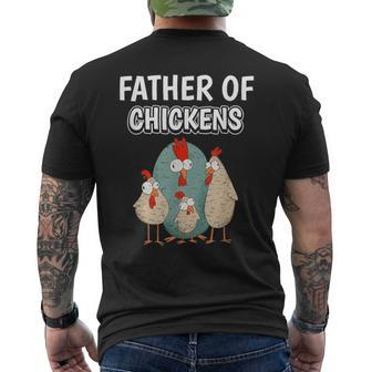 Boys Hen Dad Father's Day Father Of Chickens Men's T-shirt Back Print - Monsterry