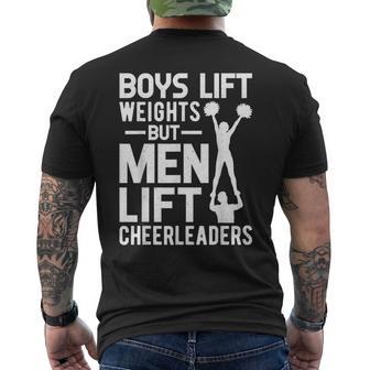 Boys Lift Weights Lift Cheerleaders Cheerleading Cheer Men's T-shirt Back Print - Monsterry