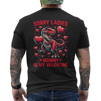 Boys Valentines Sorry Ladies Mommy Is My Valentine Men's T-shirt Back Print - Monsterry DE