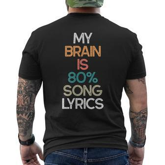 My Brain Is 90 Song Lyrics Lyricist Men's T-shirt Back Print - Monsterry UK