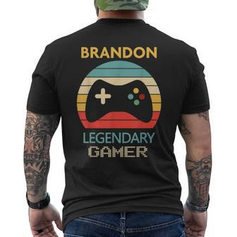 Brandon Name Personalised Legendary Gamer Men's T-shirt Back Print - Seseable