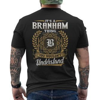 Branham Family Last Name Branham Surname Personalized Men's T-shirt Back Print - Seseable