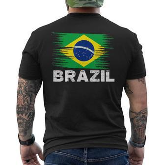 Brazil Brazilian Flag Sports Soccer Football Men's T-shirt Back Print - Monsterry