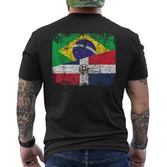 Brazil Dominican Republic Flags Half Dominican Brazilian Men's T-shirt Back Print - Monsterry AU