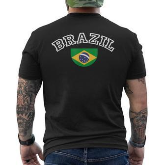 Brazil Football Fans Flag Brazil National Pride Mens Back Print T-shirt - Thegiftio