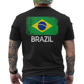 Brazilian Flag Vintage Made In Brazil Men's T-shirt Back Print - Monsterry CA