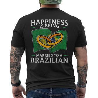 Brazilian Marriage Brazil Married Flag Wedded Culture Men's T-shirt Back Print - Monsterry UK