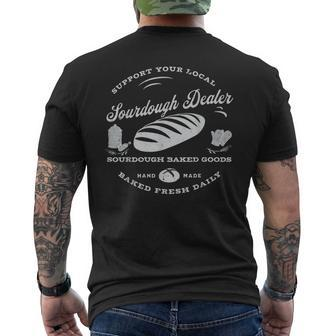 Bread Baker Retro Sunset Support Your Local Sourdough Dealer Men's T-shirt Back Print - Monsterry DE