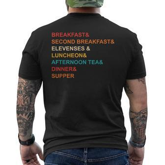 Breakfast& Second Breakfast& Elevenses & Luncheon Quote Men's T-shirt Back Print - Thegiftio
